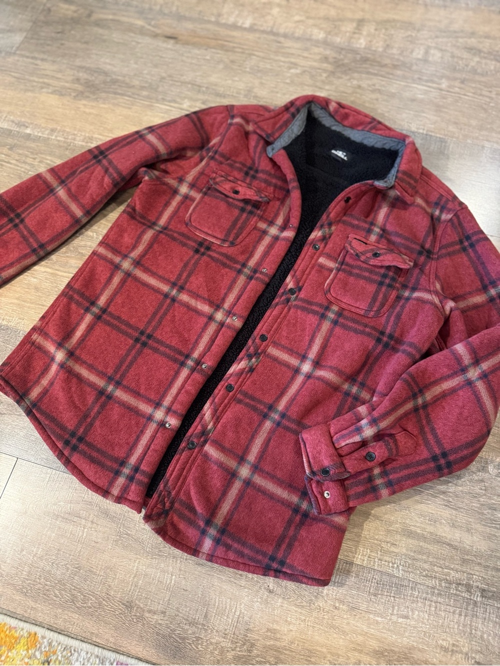 Men's O’Neill Plaid Fleece-Lined Shacket (XL)
